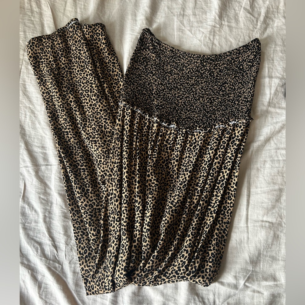Cheetah print maxi tube top dress